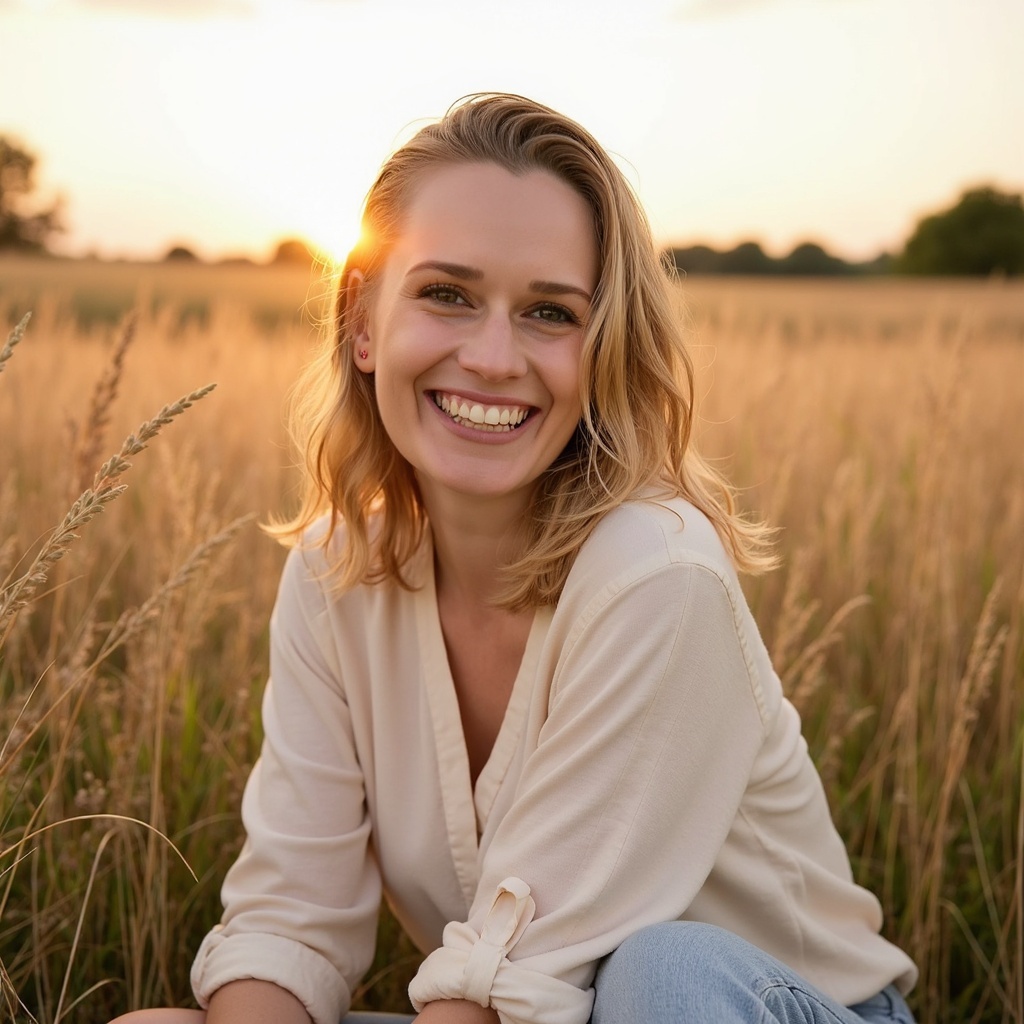 Woman in soft natural light, contemplative